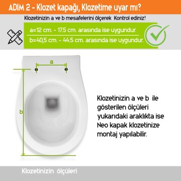 Aqua Bagno, Neo Klozet Kapağı, Beyaz, Yavaş Kapanan, PP
