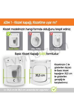 Aqua Bagno Basic Yavaş Kapanan Klozet Kapağı - Duroplast