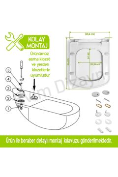 Aqua Bagno Basic Yavaş Kapanan Klozet Kapağı - Duroplast