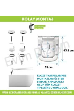 Roya Yavaş Kapanan Klozet Kapağı - Duroplast