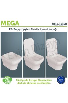 Aqua Bagno Mega Yavaş Kapanan Klozet Kapağı