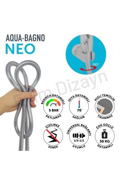 Neo El Duşu - Duş Spirali Hortumu Set 2 Parça