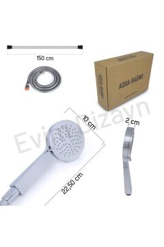 Aqua Bagno Smile El Duşu Seti - 3 Parça - 150 cm Spiral Hortum