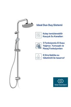 IDEAL DUO ROBOT TEPE DUŞ SİSTEMİ KROM
