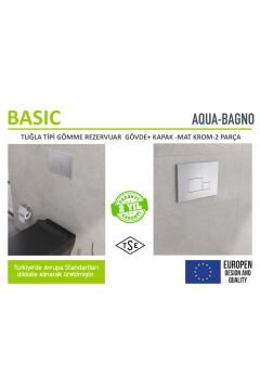 Basic Gömme Rezervuar -tuğla Tipi, Mat Siyah Kapak Set 2 Parça