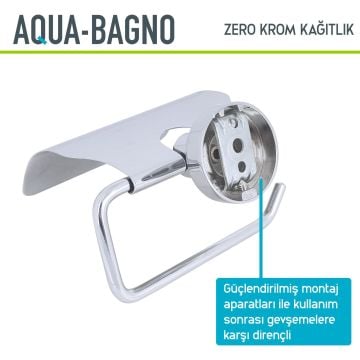 Aqua Bagno Zero Tuvalet Kağıtlığı - Parlak Krom