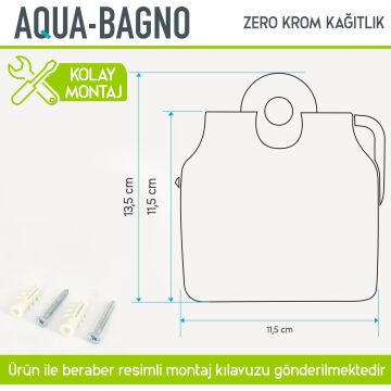 Aqua Bagno Zero Tuvalet Kağıtlığı - Parlak Krom