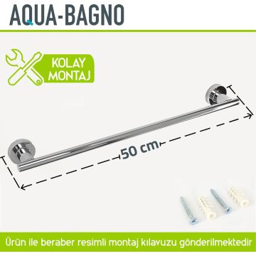 Aqua Bagno Zero Uzun Havluluk 50 Cm. Parlak krom