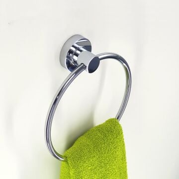 Aqua Bagno Zero Yuvarlak Havluluk - Parlak Krom