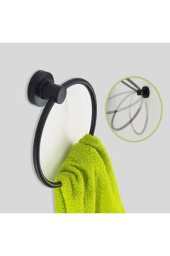 Aqua Bagno Zero Yuvarlak Havluluk - Siyah