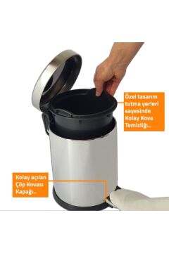 Noki - Pedallı Banyo ve Tuvalet Çöp Kovası 3 Lt.