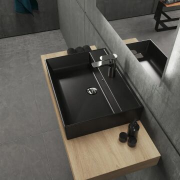 Aqua Bagno ''Plan'' Lavabo ,60 x 45 cm., mat siyah