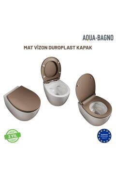 Aqua Bagno Largo Yavaş Kapanan Klozet Kapağı, Mat Vizon