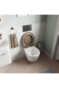 Aqua Bagno Largo Yavaş Kapanan Klozet Kapağı, Mat Vizon