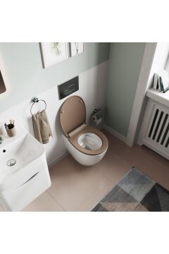 Aqua Bagno Largo Yavaş Kapanan Klozet Kapağı, Mat Vizon