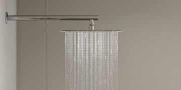 Aqua Bagno Largo Tepe duşu  30x30 cm. ,Duvardan Duş kolu 42,5 cm. Paslanmaz Krom - 2 Parça Set