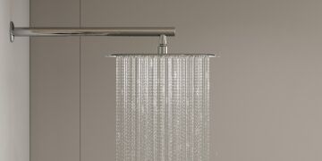 Aqua Bagno Largo Tepe duşu  30x30 cm. ,Duvardan Duş kolu 42,5 cm. Paslanmaz Krom - 2 Parça Set