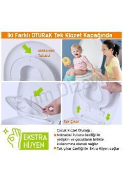 Aqua Bagno, Junior Klozet Kapağı, Beyaz, Yavaş Kapanan, PP
