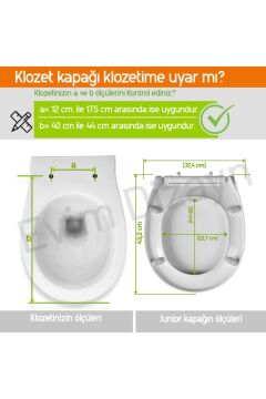 Aqua Bagno, Junior Klozet Kapağı, Beyaz, Yavaş Kapanan, PP