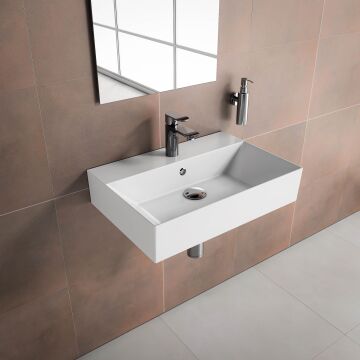 ISVEA  SistemaZ Tezgah üstü Kare Lavabo  60 x42  cm. Beyaz