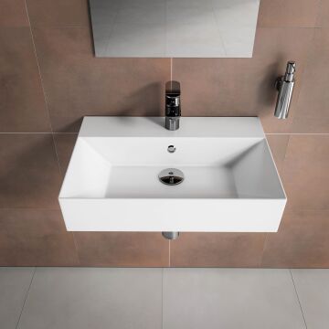 ISVEA  SistemaZ Tezgah üstü Kare Lavabo  60 x42  cm. Beyaz