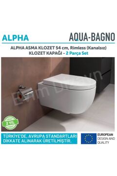 Alpha Asma Klozet + Yavaş Kapanan Kapak -İkili Set-beyaz
