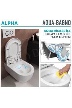 Alpha Asma Klozet + Yavaş Kapanan Kapak -İkili Set-beyaz
