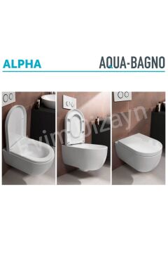Alpha Asma Klozet + Yavaş Kapanan Kapak -İkili Set-beyaz