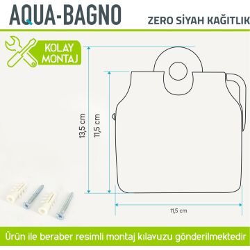 Aqua Bagno Zero Tuvalet Kağıtlığı - Mat siyah