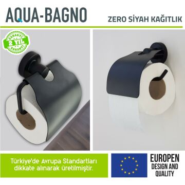 Aqua Bagno Zero Tuvalet Kağıtlığı - Mat siyah