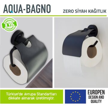 Aqua Bagno Zero Tuvalet Kağıtlığı - Mat siyah