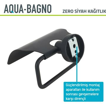 Aqua Bagno Zero Tuvalet Kağıtlığı - Mat siyah