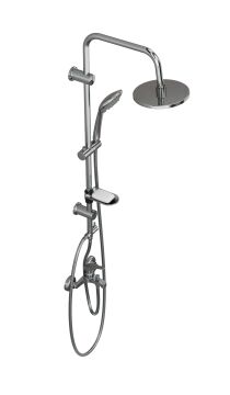 Spring Basic  Tepe Robot Duşu +  Basic Banyo Bataryası- 2 parça SET  , Parlak Krom