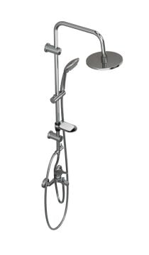 Spring Basic  Tepe Robot Duşu +  Basic Banyo Bataryası- 2 parça SET  , Parlak Krom