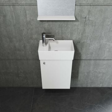 Plan Tezgah Üstü Kare Lavabo, 40x 22 cm. Beyaz