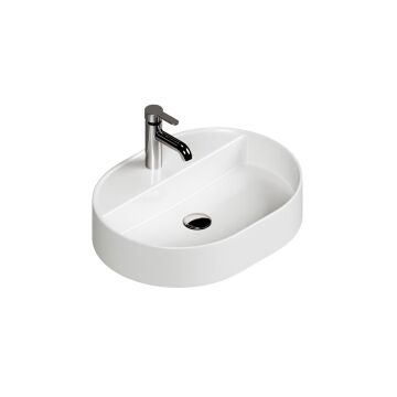 Bianzo Tezgah Üstü  Lavabo,Batarya delikli ,  55x 42 cm. Beyaz