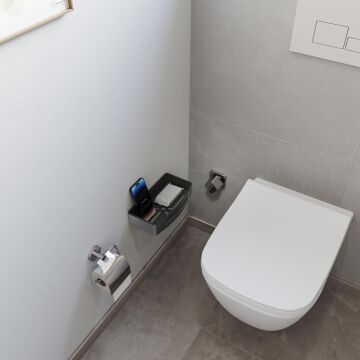 Aqua Bagno Smart Tekli Süngerlik 24 x 12,5 cm. , Parlak Krom
