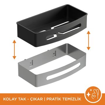 Aqua Bagno Smart Tekli Süngerlik 24 x 12,5 cm. , Parlak Krom