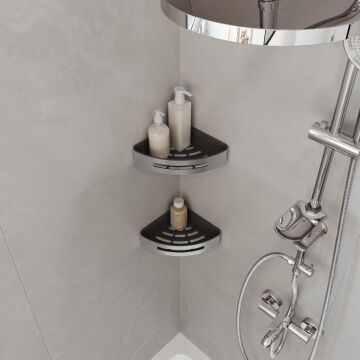 Aqua Bagno Smart  Köşe  Süngerlik 20x20  cm. , Parlak Krom
