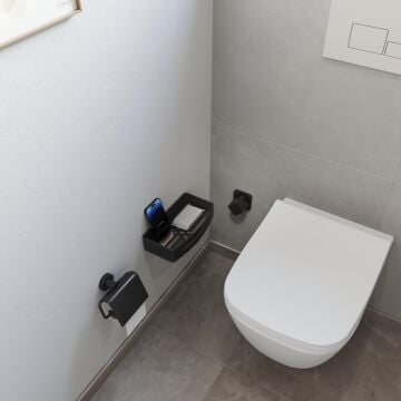 Aqua Bagno Smart Tekli Süngerlik 24x12,5 cm., Mat Siyah