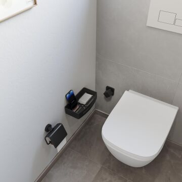 Aqua Bagno Smart Tekli Süngerlik 24x12,5 cm., Mat Siyah