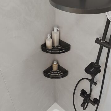 Aqua Bagno Smart Köşe  Süngerlik 20x20  cm. ,Mat Siyah