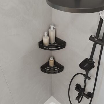 Aqua Bagno Smart Köşe  Süngerlik 20x20  cm. ,Mat Siyah