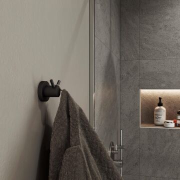 Aqua Bagno Zero Bornozluk -ikili ,Mat siyah