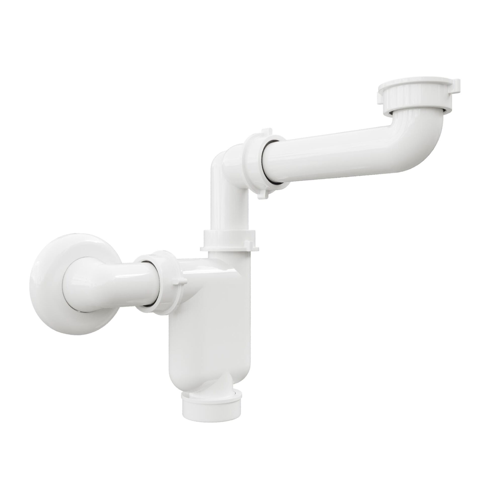 Aqua Bagno Comfort yer kazandıran lavabo sifonu, kolay temizlenir, ayarlanabilir koku önleyici gider borulu - 32 mm-Süzgeç hariç