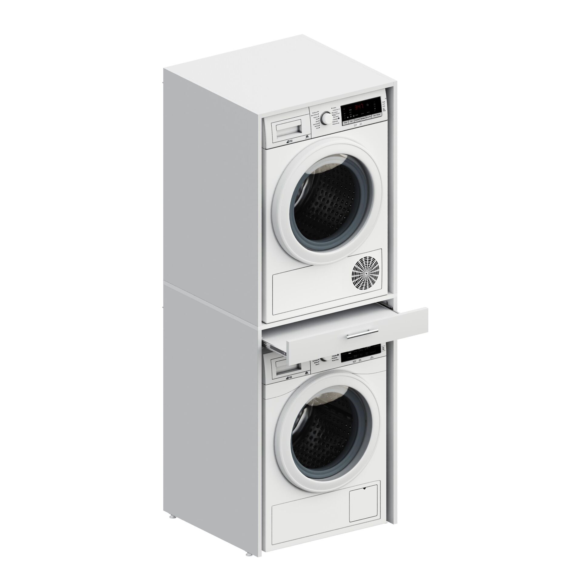 Aqua Bagno Voca Smartbox Çamaşır ve Kurutma Makinesi Dolabı Beyaz -Çekmeceli