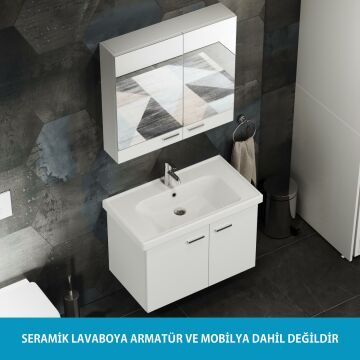 Turkuaz Frame Lavabo 80x45 cm. Beyaz