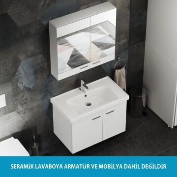 Turkuaz Frame Lavabo 80x45 cm. Beyaz
