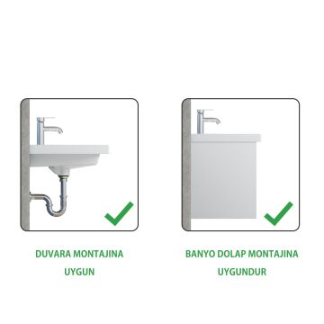 Turkuaz Frame Lavabo 80x45 cm. Beyaz
