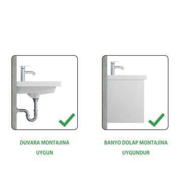 Turkuaz Frame Lavabo 80x45 cm. Beyaz